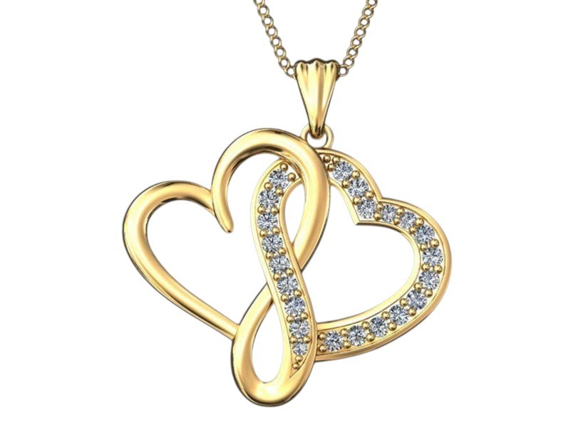 14k Diamond Heart Infinity Necklace