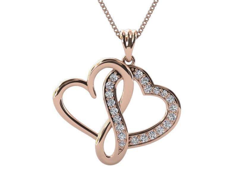 14k Diamond Heart Infinity Necklace