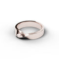 Men's Mobius wedding ring in 18k rose gold, angled view