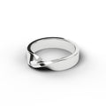 Men's Mobius wedding ring in 18k white gold, angled view