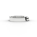 Men's Mobius wedding ring in 18k white gold, side view