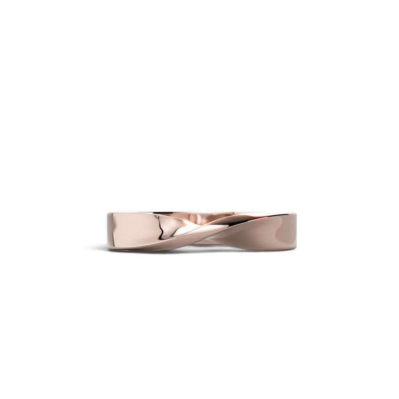 Men's Mobius wedding ring in 18k rose gold