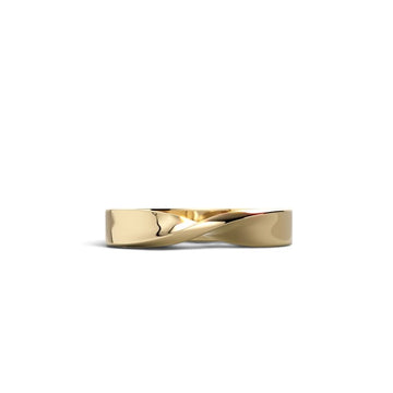Men's Mobius wedding ring in 18k yellow gold