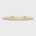 Octagon pavé diamond bangle bracelet in yellow gold, 360° view