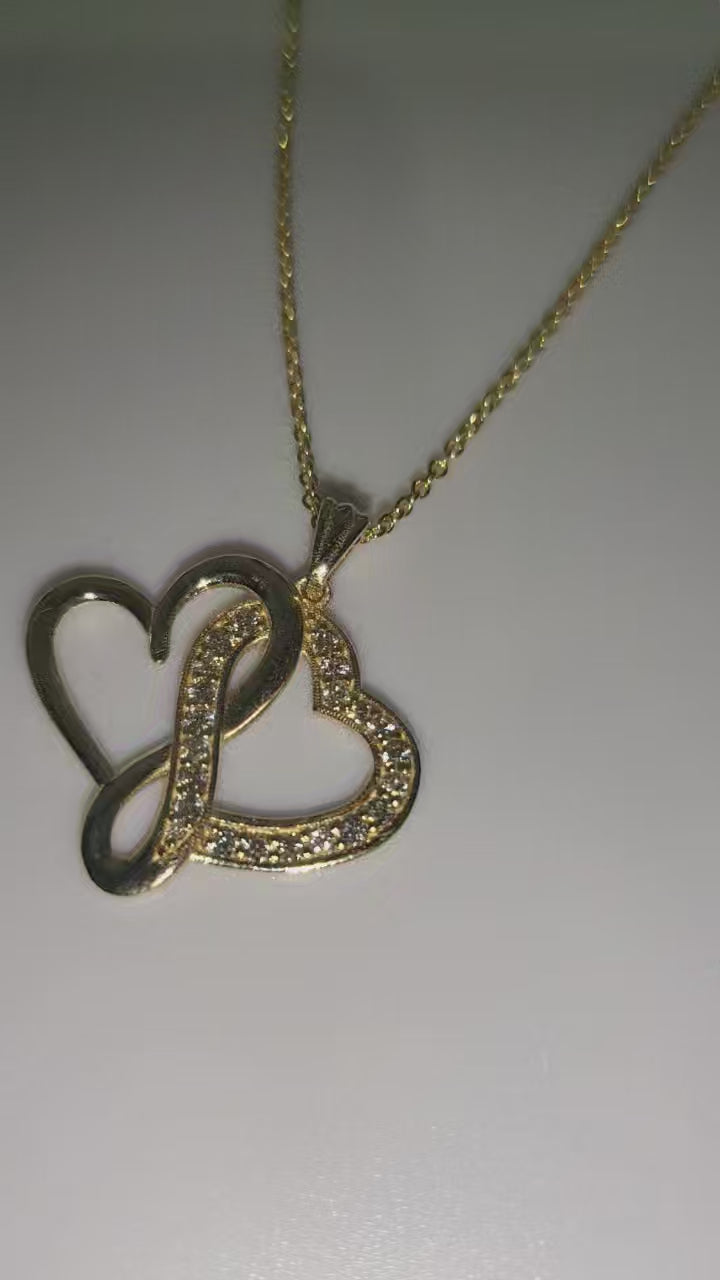 14k Diamond Heart Infinity Necklace