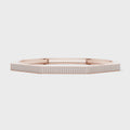 Octagon pavé diamond bangle bracelet in rose gold, 360° view