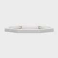 Octagon pavé diamond bangle bracelet in white gold, 360° view
