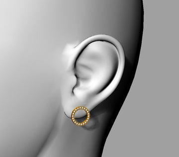 14k Gold Round Diamond Earrings