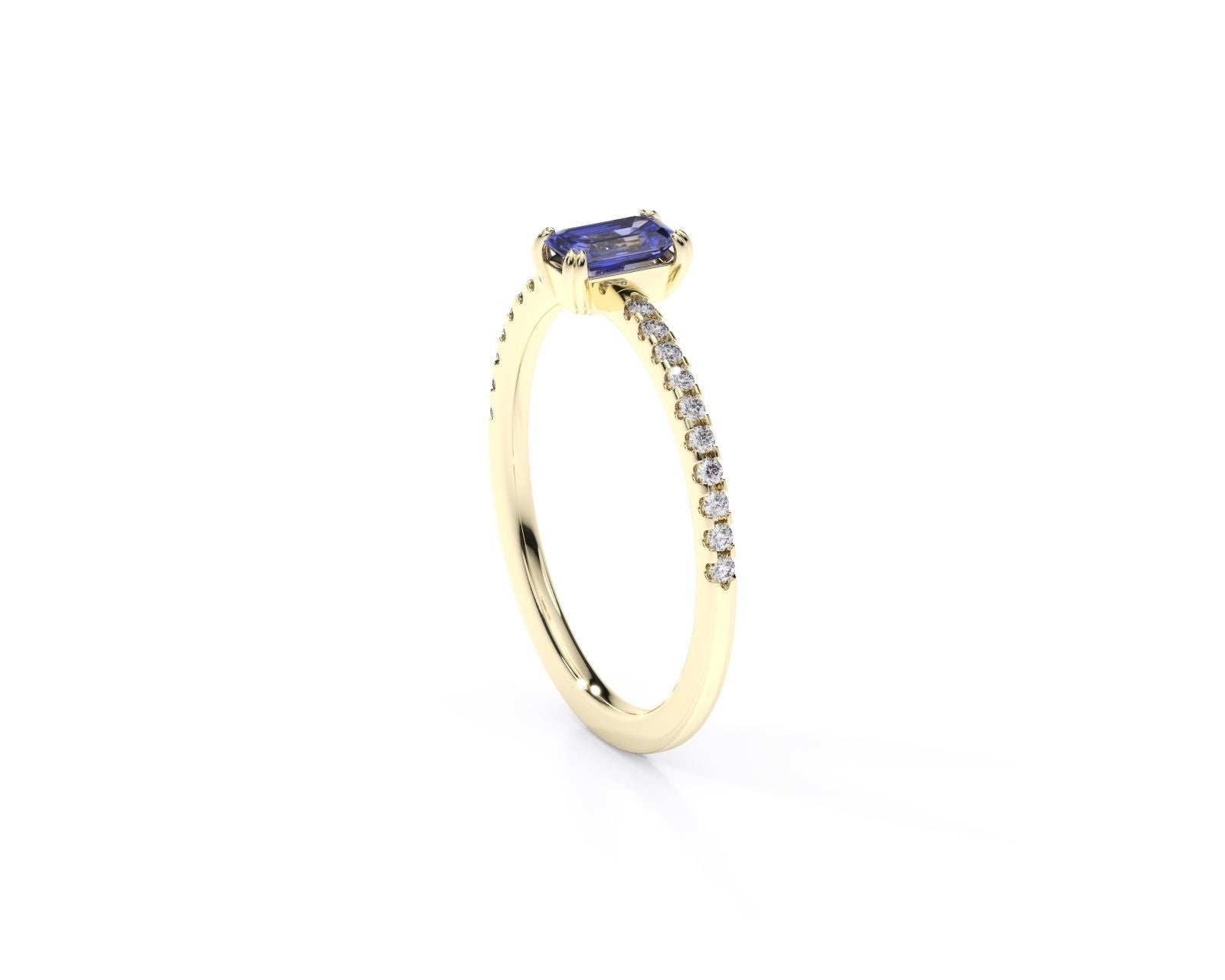 Womens 18k Diamond Topaz  Cocktail Ring