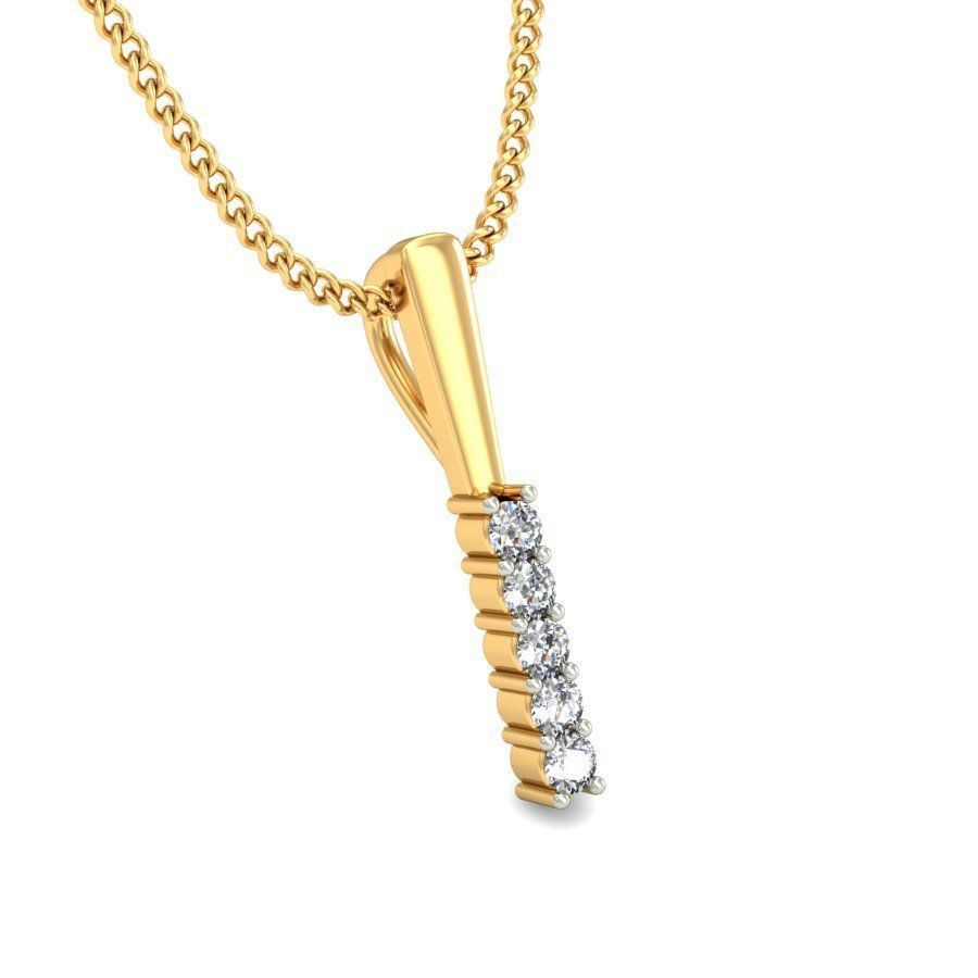14k  Women's Classic Diamond Pendant Necklace