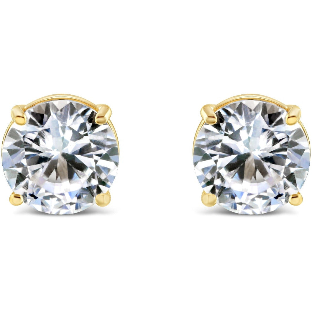14k Solitaire Diamond Stud Earrings
