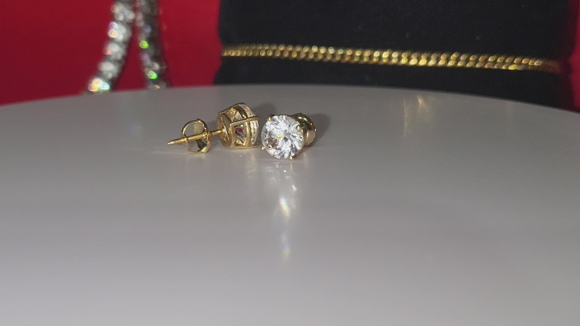 14k Solitaire Diamond Stud Earrings