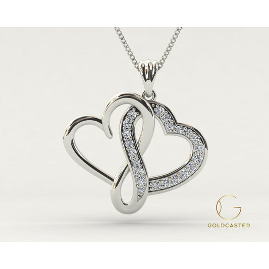 14k Diamond Heart Infinity Necklace