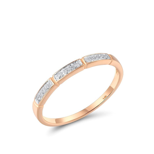 Rose Gold Sparkling Diamond Promise Ring