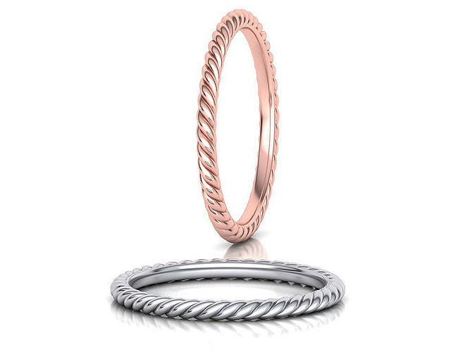 18k Womens Rope Ring
